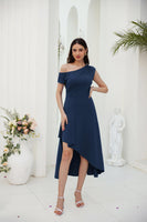 1 x RAW Customer Returns GRACE KARIN Women s Elegant Party Dress Off Shoulder Dresses Summer One Shoulder Cocktail Dress Dark Blue S - RRP €49.99