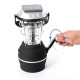 1 x RAW Customer Returns Odoland Camping Lamp Solar Lantern, 5 Modes Charging with Crank Dynamo, Solar Panel, USB Port, Car Adapter, Portable Work Lamp for Fishing, Hiking - RRP €19.99