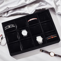 1 x RAW Customer Returns PH PandaHall 12 Slot Black Velvet Watch Jewelry Display Watch Tray Jewelry Watch Display Box Jewelry Trays for Watch Bands Jewelry Holder - RRP €35.29