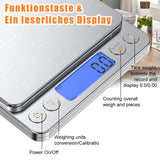 2 x RAW Customer Returns VersionTech digital kitchen scales, household scales, letter scales, high precision up to 0.1 g, 3 kg maximum weight with tare function, LCD display, including battery - RRP €22.18