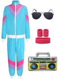 5 x RAW Customer Returns 90s 80s Outfit Girls Boys Jogging Suit Children Retro Tracksuit Costume Jacket Pants Suit Clothing New Kids Costume with Wrist Strap Radio Sunglasses for Carnival VL008XXL - RRP €244.95