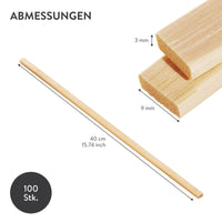 1 x RAW Customer Returns Belle Vous Bamboo Wooden Sticks Extra Long for Crafting Made of Natural Wood 100 pcs - 40cm Sturdy Wooden Sticks Wooden Dowels Rectangular Craft Sticks Made of Wood Bamboo Sticks Bamboo Sticks for Crafting - RRP €12.38