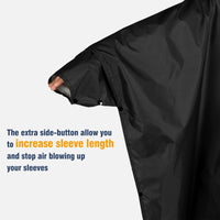 1 x RAW Customer Returns ANYOO Lightweight Waterproof Rain Poncho Rain Jackets with Sleeves Ventilated Multipurpose Raincoat with Hood Ideal for Outdoor Camping Hiking Fishing, Black, One Size - RRP €25.62