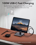 1 x RAW Customer Returns ESR 8-in-1 Portable Stand Hub, USB C Hub Docking Station, 4K 30Hz HDMI, 100W Power Delivery, 2 USB 3.0, 3.5 mm jack, SD microSD card reader, compatible with iPad Pro Surface USB C tablets and cell phones - RRP €57.47