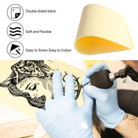 2 x Brand New WHC 3 pieces artificial skin tattoo 3 mm, 20 cm x 30 cm tattoo practice skin, silicone tattoo skin practice double-sided fake skin, tattoo artificial skin suitable for beginners as well as for experienced tattoo artists - RRP €29.02