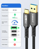 1 x RAW Customer Returns SUNGUY USB C Cable, 1.5m USB 3.1 Gen 2 Cable USB A to C 3A Fast Charging 10Gbps Data Transfer Android Auto Nylon Braided Type C Cable Compatible with Galaxy S23 S22, SSD-Black - RRP €10.61