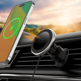 1 x RAW Customer Returns Magnet car holder with charging function 15W mobile phone holder car charging Mag-Safe charger car magnetic wireless charger car holder - RRP €28.22