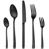 1 x RAW Customer Returns Pleafind cutlery set, 30-piece cutlery set for 6 people, high-quality cutlery made of stainless steel, dining cutlery, black cutlery, cutlery for family party restaurant, dishwasher safe - RRP €32.26