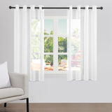 1 x RAW Customer Returns Topfinel curtains with eyelets, curtains for the living room, modern, semi-transparent curtain 160 cm high, curtain scarves 140 cm long, eyelet curtains set of 2, ready-made curtains white with metal eyelets - RRP €18.99