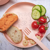 1 x Brand New BIOZOYG children s tableware set 5 pcs bioplastic I breakfast set dishwasher safe I plate-bowl-cup-spoon-fork I gift ideas for children I funny children s tableware with animal motif tiger - RRP €22.08