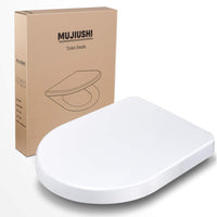 1 x RAW Customer Returns Toilet seat, MUJIUSHI toilet lid with quick-release function, automatic lowering and adjustable stainless steel hinge, antibacterial toilet seat, universal size D-shape PP toilet seat - RRP €37.37