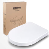 1 x RAW Customer Returns Toilet seat, MUJIUSHI toilet lid with quick-release function, automatic lowering and adjustable stainless steel hinge, antibacterial toilet seat, universal size D-shape PP toilet seat - RRP €37.37