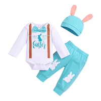 1 x RAW Customer Returns Psafagsa Baby Boys Easter Clothing Set Newborn Girls Baby Clothes Set My 1st Easter Outfits Long Sleeve Romper Pants Hat with Bunny Ears 6-12 Months - RRP €20.16