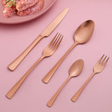 1 x RAW Customer Returns Bestdin cutlery set for 6 people, 30 piece stainless steel cutlery set rose gold matt cutlery set with knife fork spoon, high-quality stainless steel cutlery, dishwasher safe. - RRP €33.26