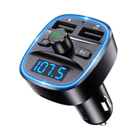 1 x RAW Customer Returns ORIA Bluetooth 5.3 FM Transmitter, Radio Car Adapter, with Microphone, 2 USB Charging, LED Display, Hands-Free Car Kit Car Music Player Supports TF Card USB Disk - RRP €14.11