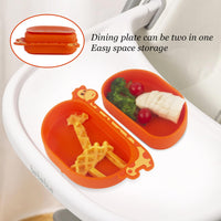 1 x Brand New nohlerlife Children s Silicone Plate, Baby Plate Bowl Mini Silicone Plate for Baby Portable Plate Baby Non-Slip Baby Plate BPA Free Dishwasher and Microwave Safe Orange  - RRP €20.4