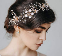 1 x RAW Customer Returns CHIC DIARY Hair Accessories Wedding Headband Flower Hairband Rose Gold Elegant Bridal Headband Evening Dress Wedding Dress Accessories - RRP €11.09