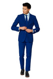 1 x RAW Customer Returns OppoSuits Fashionable Party Solid Color Suits for Men - With Jacket, Pants and Tie, Blue Navy Royale , 50 - RRP €74.95