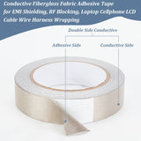 1 x RAW Customer Returns OLYCRAFT 30mmx20m Faraday Cloth Tape Double Conductive HF Cloth Tape Highly Shielding Conductive Tape Splinter Cloth Adhesive Tape Roll For Signal Blocking Wiring Harness Wrapping - RRP €14.0