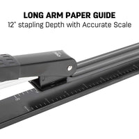 2 x RAW Customer Returns Deli Longarm Stapler, Long Stapler for Brochures and Bookbinding, 25 Sheets, Black - RRP €29.98