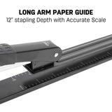 2 x RAW Customer Returns Deli Longarm Stapler, Long Stapler for Brochures and Bookbinding, 25 Sheets, Black - RRP €29.98