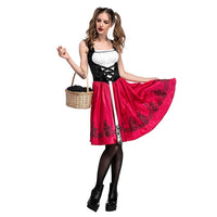 1 x RAW Customer Returns IMEKIS Women s Little Red Riding Hood Costume Adult Halloween Carnival Mardi Gras Cosplay Party Dress Princess Fairy Tale Disguise Little Red Riding Hood Dress and Cape with Hood Performance Outfit Red L - RRP €40.21