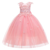 1 x RAW Customer Returns LOLANTA Formal Dress Girls, Princess Dresses Girls Wedding Party Dress, Elegant Long Evening Dress Communication Lace Tulle Dress for Children, 6-7 Years, Pink, Day 130 - RRP €39.98