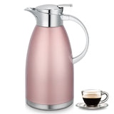 1 x RAW Customer Returns 2.3 liter stainless steel insulated jug, teapot, double layer vacuum coffee pot, stainless steel thermos flask, thermos flask coffee tea pink  - RRP €23.99