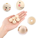 1 x Brand New Yeeliv 60 pieces wooden beads with face, 20 mm large wooden beads natural with hemp rope, wooden balls with hole for DIY lucky dolls, angels, key chains and beads for bracelets jewelry making - RRP €20.4