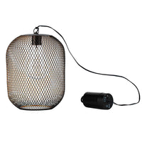 1 x RAW Customer Returns TRIROCKS Battery-Powered Pendant Lamp 21.5cm Height Wire Mesh Lanterns with LED Edison Bulb Perfect for Home Living Room Garden Courtyard Patio Parties Events Table Black  - RRP €35.99