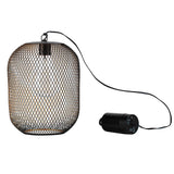 1 x RAW Customer Returns TRIROCKS Battery-Powered Pendant Lamp 21.5cm Height Wire Mesh Lanterns with LED Edison Bulb Perfect for Home Living Room Garden Courtyard Patio Parties Events Table Black  - RRP €35.99