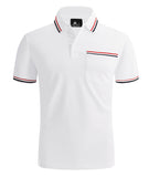 1 x Brand New JACKETOWN Polo Shirt Men s Short-Sleeved Regular T-Shirts Men s Quick-Drying Casual Sports Shirt Outdoor T-Shirts with Glasses Holder Button Placket Breathable Polo Shirts 2412-White-L  - RRP €33.25