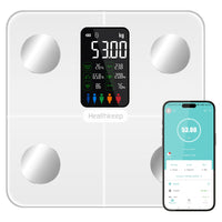 1 x RAW Customer Returns Body fat scale, personal scale, scale for people with body fat and muscle mass 15 body data body scale with body fat analysis, digital personal scale test winner, smart scale with APP, large display - RRP €55.99