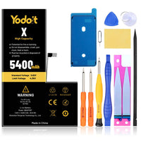 1 x RAW Customer Returns Yodoit 5400mAh Battery for iPhone X A1865, A1901, A1902 , High Capacity, 0 Cycle, with Repair Tool Kits and Adhesive - RRP €24.44