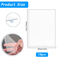 9 x Brand New Transparent Acrylic Sheet 15 Pieces Plastic Plexiglass Sheet Acrylic Plexiglass Sheets Plexiglass Plate Acrylic Panel for Photo Frame Project Display Painting 150 100 1mm  - RRP €139.86