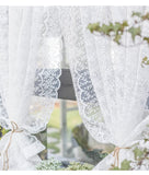 1 x RAW Customer Returns Yaland panel curtain with lace design, delicate translucent curtain in kitchen, living room, country house style, 1 piece, white, W x H 130x130cm - RRP €20.16