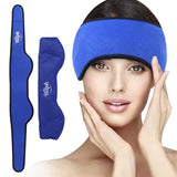 1 x RAW Customer Returns Hilph Migraine Cooling Pad Gel Cooling Pad, Migraine Headband Cold-Warm Compress for Migraines, Headaches, Sinus Pain, Blue  - RRP €19.67