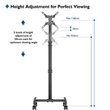 1 x RAW Customer Returns BONTEC TV Stand Wheels for Flat Curved Televisions from 13 to 42 Inch, Mobile TV Cart with 4 Wheels, Adjustable Height up to 20 kg, max. VESA 200X200mm - RRP €49.99