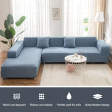 1 x RAW Customer Returns NAKIHOUSE Sofa Covers with one pillowcase, stretch elastic sofa cover in blue color for 1 2 3 4 seater L-shaped corner sofa requires two  - RRP €29.23