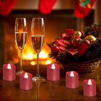 14 x Brand New ICHDICH 12 pieces LED candles, electric tea lights flickering candles lighting with battery for home decoration flameless realistic tea lights for wedding, party decoration red  - RRP €211.68