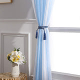 1 x RAW Customer Returns MIULEE Curtains Striped Transparent with Eyelets, Voile Curtains Living Room Modern Set of 2, Curtain Bedroom Transparent with Light Blue White Stripes, Curtain Semi-Transparent Stripes 140 x 245 cm - RRP €29.5