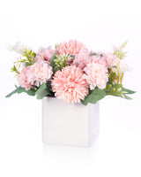 3 x RAW Customer Returns Gioyonil Artificial Flowers with Ceramic Vase, Pink Silk Flowers Fake Hydrangea Artificial Flowers Arrangements in Pot Decoration for Dining Table Bathroom Decor Office Table Decoration Party Wedding - RRP €53.97