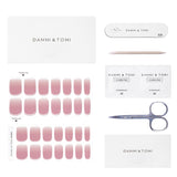 1 x RAW Customer Returns DANNI TONI Semi-Cured Gel Nail Foils Aglaia Light Pink and White Gradation Ombre Shiny Gel Nail Stickers, Semi-Cured Nail Foil Nail Stickers Wraps 28 Stickers - RRP €16.13