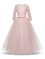 1 x RAW Customer Returns TTYAOVO Girls Pageant Princess Flower Dress Kids Prom Puffy Tulle Ball Gowns Size 140 8-9 Years 378 Pink - RRP €33.29