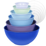 1 x RAW Customer Returns Greentainer salad bowl set with lid, 12-piece plastic mixing bowl, stackable mixing bowls with lids for the kitchen, large bowl set, serving bowls ideal for mixing and serving - RRP €29.99