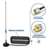 1 x RAW Customer Returns Bingfu Radio Antenna Car Mobile Antenna Dual Band VHF UHF 136-174MHz 400-460MHz Magnetic Base PL259 Plug Antenna for BTECH ICOM Kenwood Midland Yaesu TYT AnyTone Amateur Radio Radio - RRP €30.24