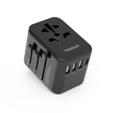 1 x RAW Customer Returns TESSAN travel adapter worldwide, universal travel plug with 3USB, 1USB C and 1AC socket, international socket adapter, universal adapter for Germany USA England Italy Australia, black - RRP €24.99