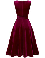 1 x Brand New Gardenwed Women s Velvet Dress 50s Cocktail Dress Rockabilly Dresses Petticoat Festive Wedding Burgundy L - RRP €38.14