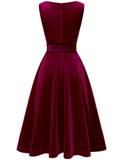 1 x Brand New Gardenwed Women s Velvet Dress 50s Cocktail Dress Rockabilly Dresses Petticoat Festive Wedding Burgundy XL - RRP €40.33