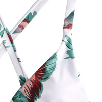 1 x RAW Customer Returns ZAFUL Women s Two Piece Swimsuit, High Cut Bikini with Contrast Parrot Print Triangle Cups - RRP €35.99